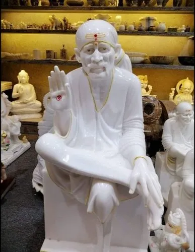 White  Marble Sai Baba Statue 